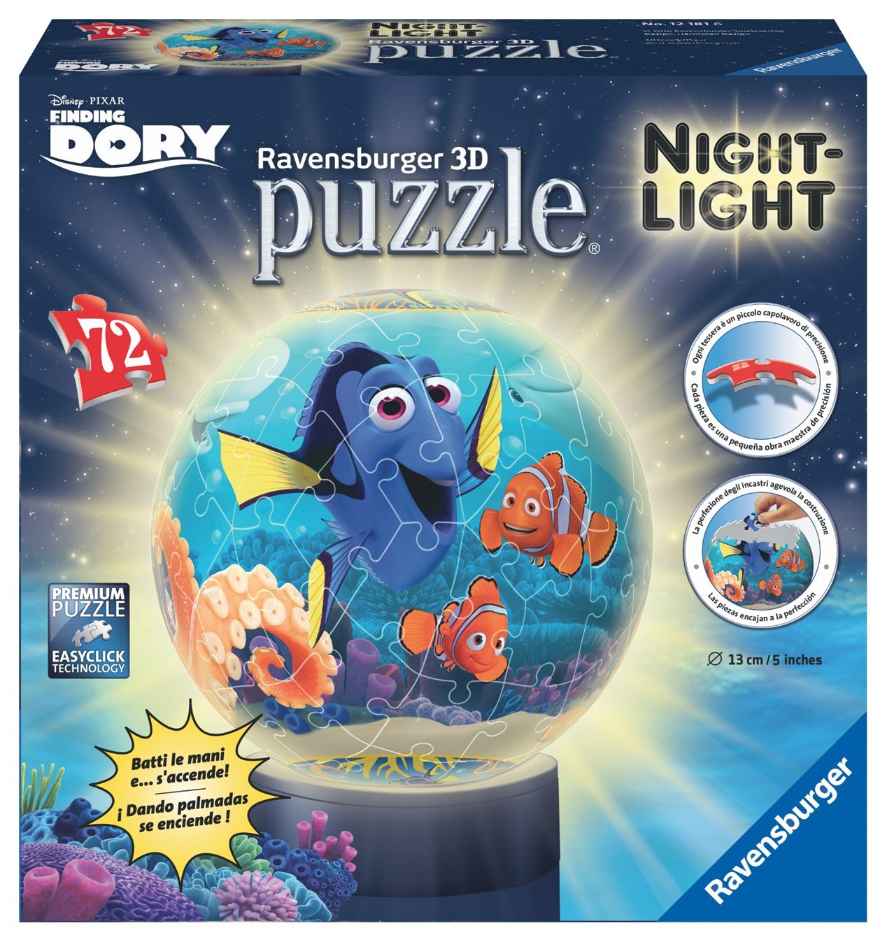 Puzzle Ball Lámpara Ravensburger Buscando a Dory 3D 72 Piezas