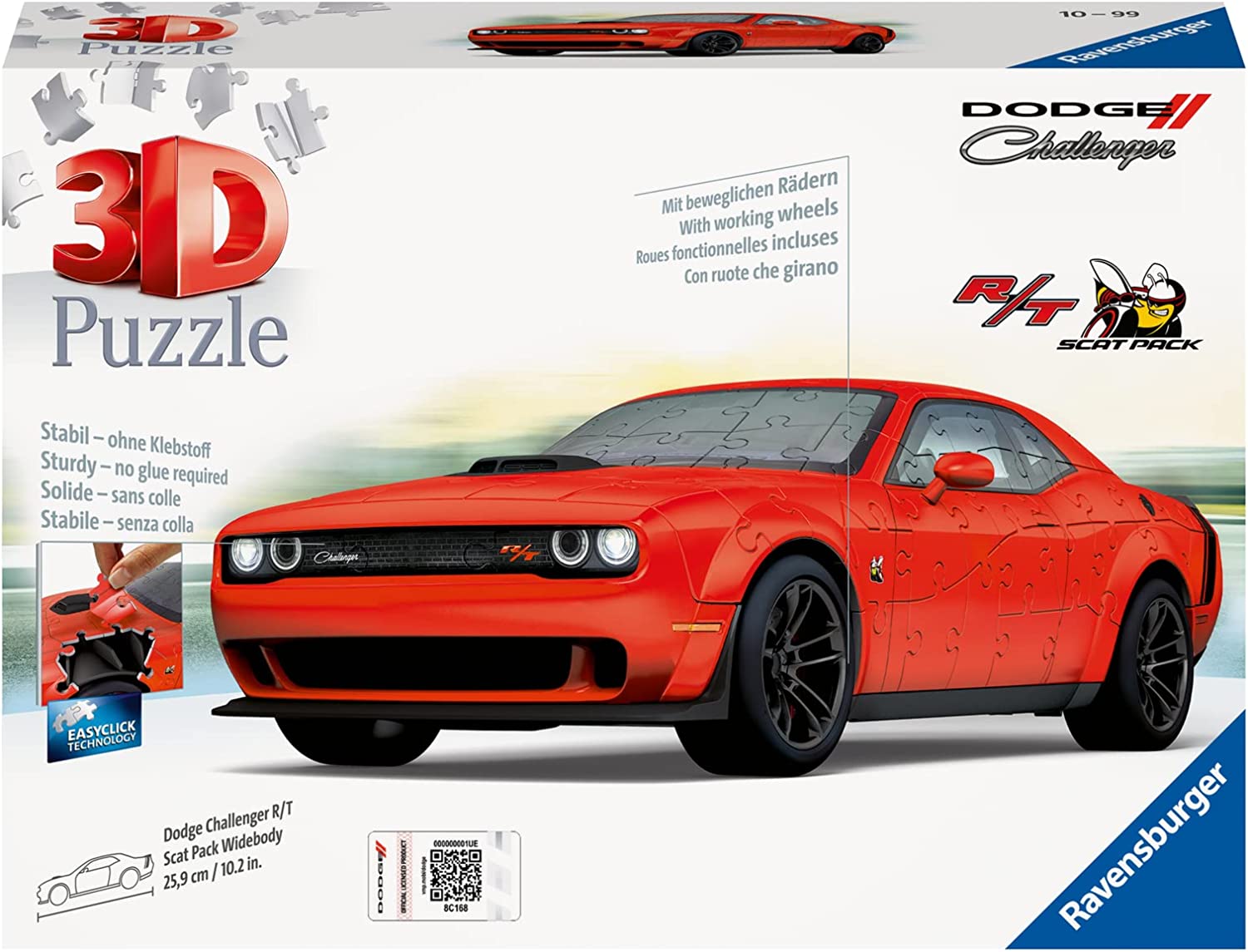 Comprar Puzzle 3D Ravensburger Dodge Challenger Rojo 165 Pzs
