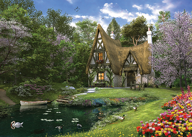 Puzzle Anatolian Casa del Lago en Primavera de 3000 Piezas