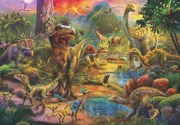 Puzzle Anatolian Paisaje de Dinosaurios de 500 Piezas