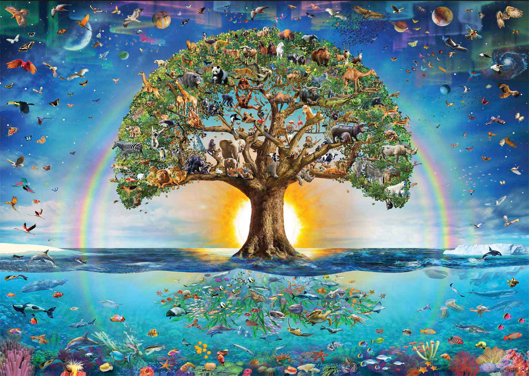 Rompecabezas Árbol De La Vida Yggdrasil 1000 Piezas - Puzzle Brillante De 50x70 Cm Para Adultos, Desafío Relajante Con Cartón Reciclado De Alta Calidad, Ideal Para Regalar