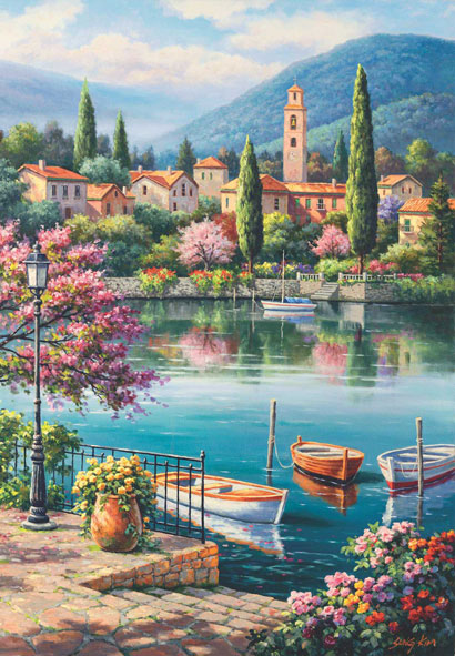 Puzzle Anatolian Tarde en el Lago del Pueblo de 500 Piezas