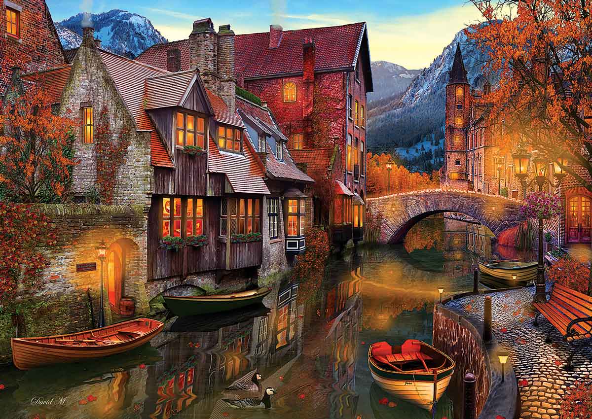 Puzzle Art Puzzle Casas en el Canal de 2000 Piezas