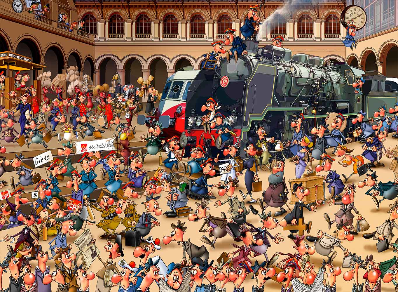 Puzzle Bluebird Estación de Trenes Francesa de 3000 Piezas