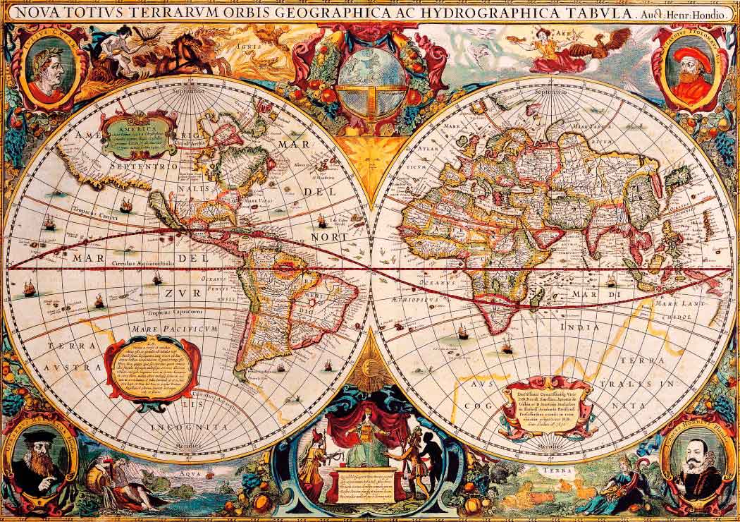 Puzzle Bluebird Mapa del Mundo Antiguo de 1000 Piezas