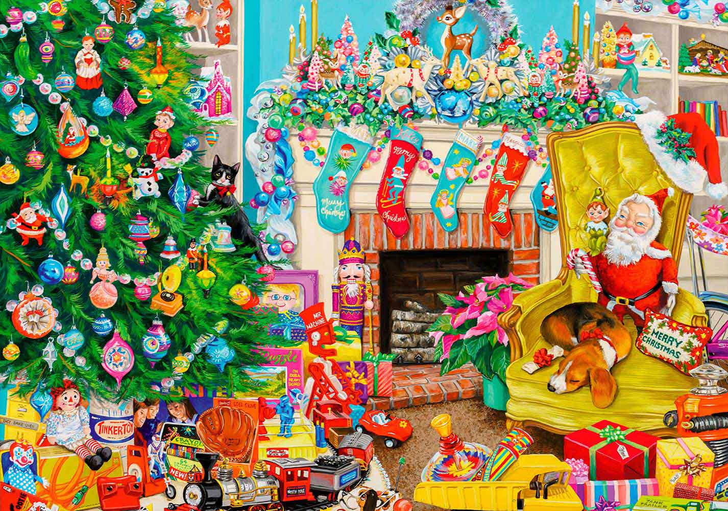 Puzzle Bluebird Navidades de Mediados de Siglo de 1000 Piezas