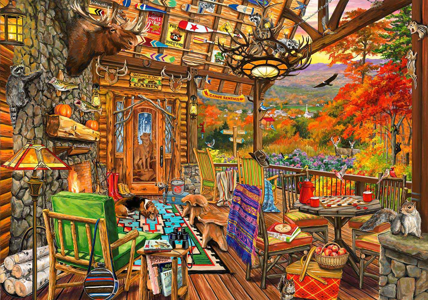 Puzzle Bluebird Porche Adirondack de 1000 Piezas