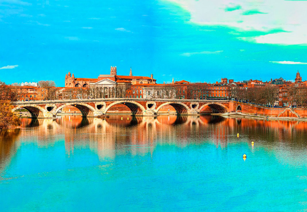 Puzzle Bluebird Puente Nuevo, Toulouse de 1000 Piezas