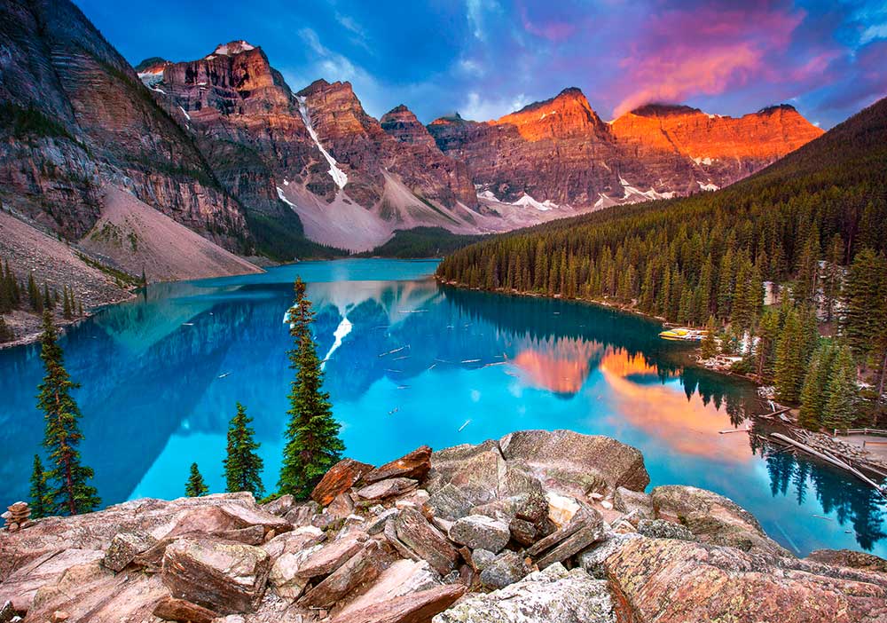 Comprar Puzzle Castorland Amanecer en Lago Moraine, Canada de 500 ...