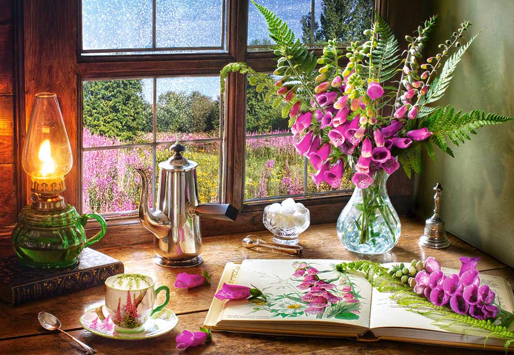 Puzzle Castorland Bodegón con Flores Violetas de 1000 Piezas