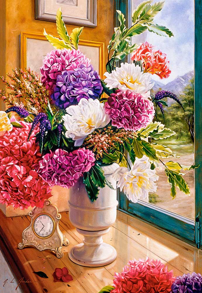 Puzzle Castorland Bodegón con Hortensias de 1000 Piezas