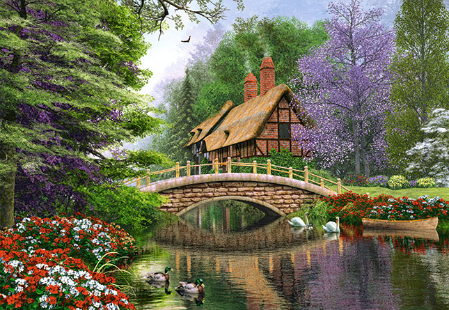 Puzzle Castorland Cabaña cerca del Rio de 1000 Piezas