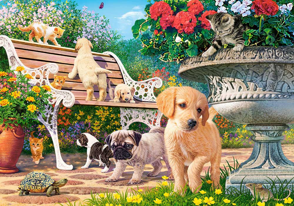 Puzzle Castorland Cachorros Jugando al Escondite de 500 Piezas