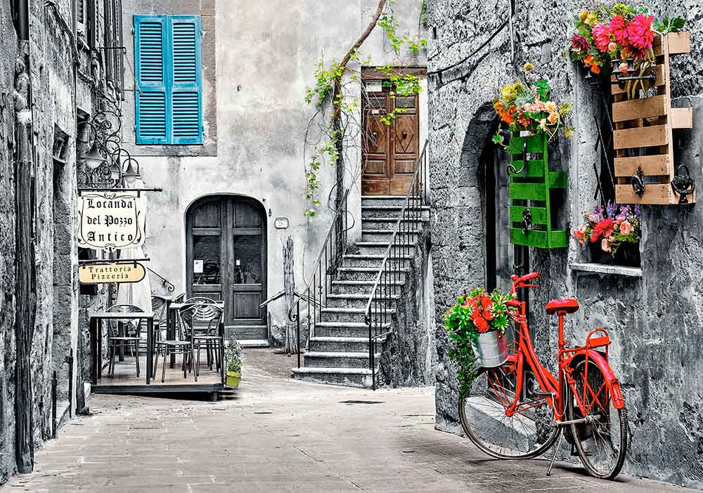 Puzzle Castorland Callejón Encantador Con Bici Roja de 500 Pzs