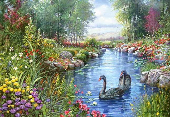 Puzzle Castorland Cisnes Negros de 1500 Piezas
