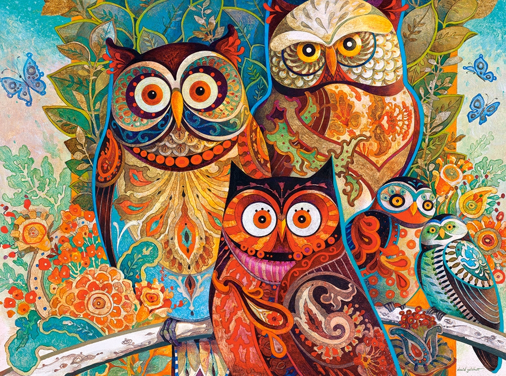 Puzzle Castorland Familia de Búhos de 2000 Piezas