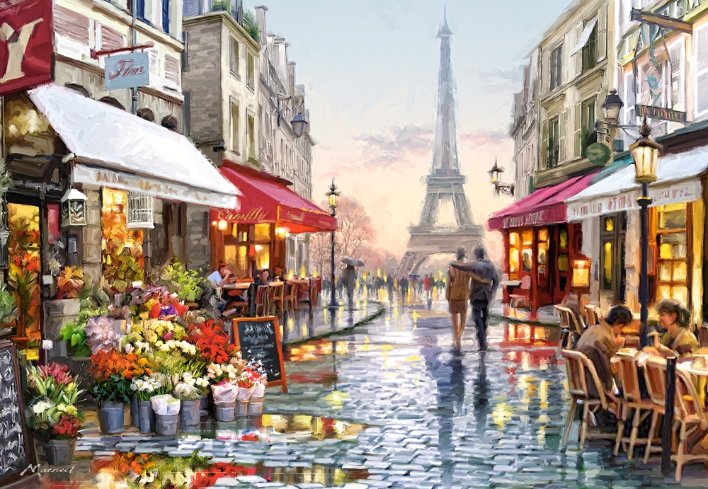 Puzzle Castorland Floristería en París de 1500 Piezas
