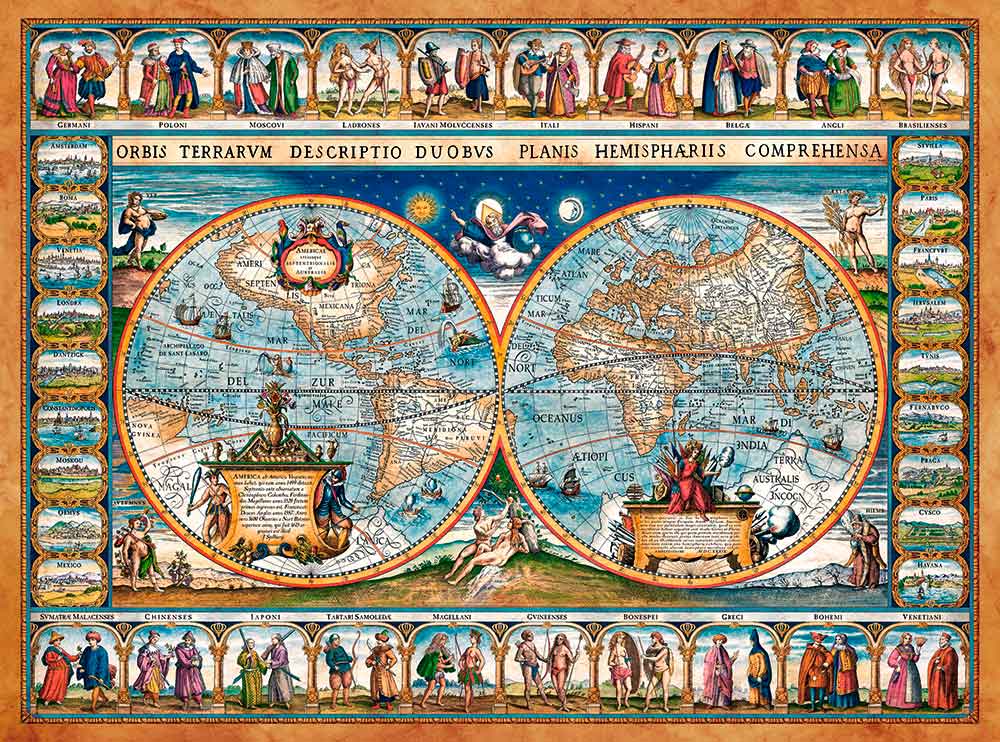 Puzzle Castorland Mapa del Mundo de 1639 de 2000 Piezas