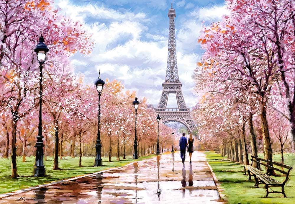 Puzzle Castorland Paseo Romántico en París de 1000 Piezas