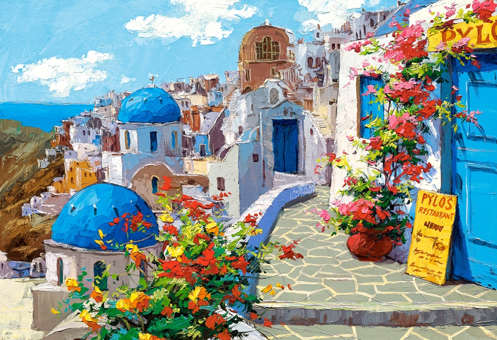 Puzzle Castorland Primavera en Santorini de 2000 Piezas