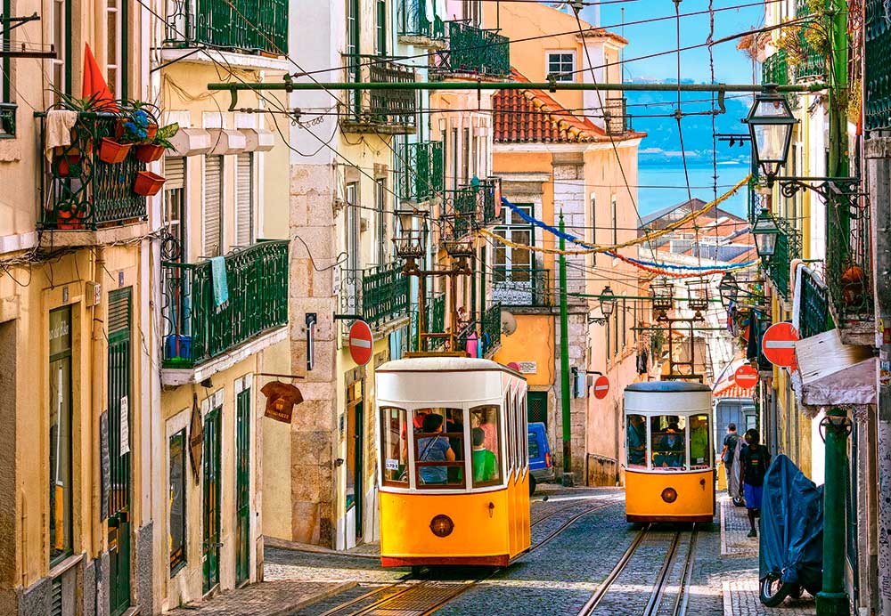 Puzzle Castorland Tranvías de Lisboa, Portugal de 1000 Piezas