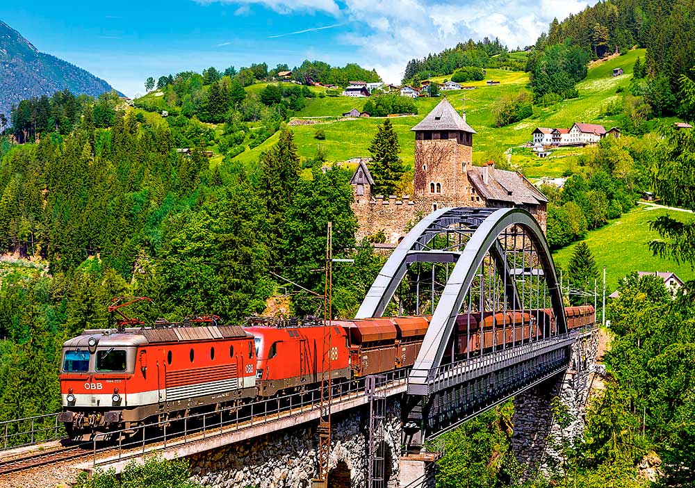 Puzzle Castorland Tren en el Puente de 500 Piezas