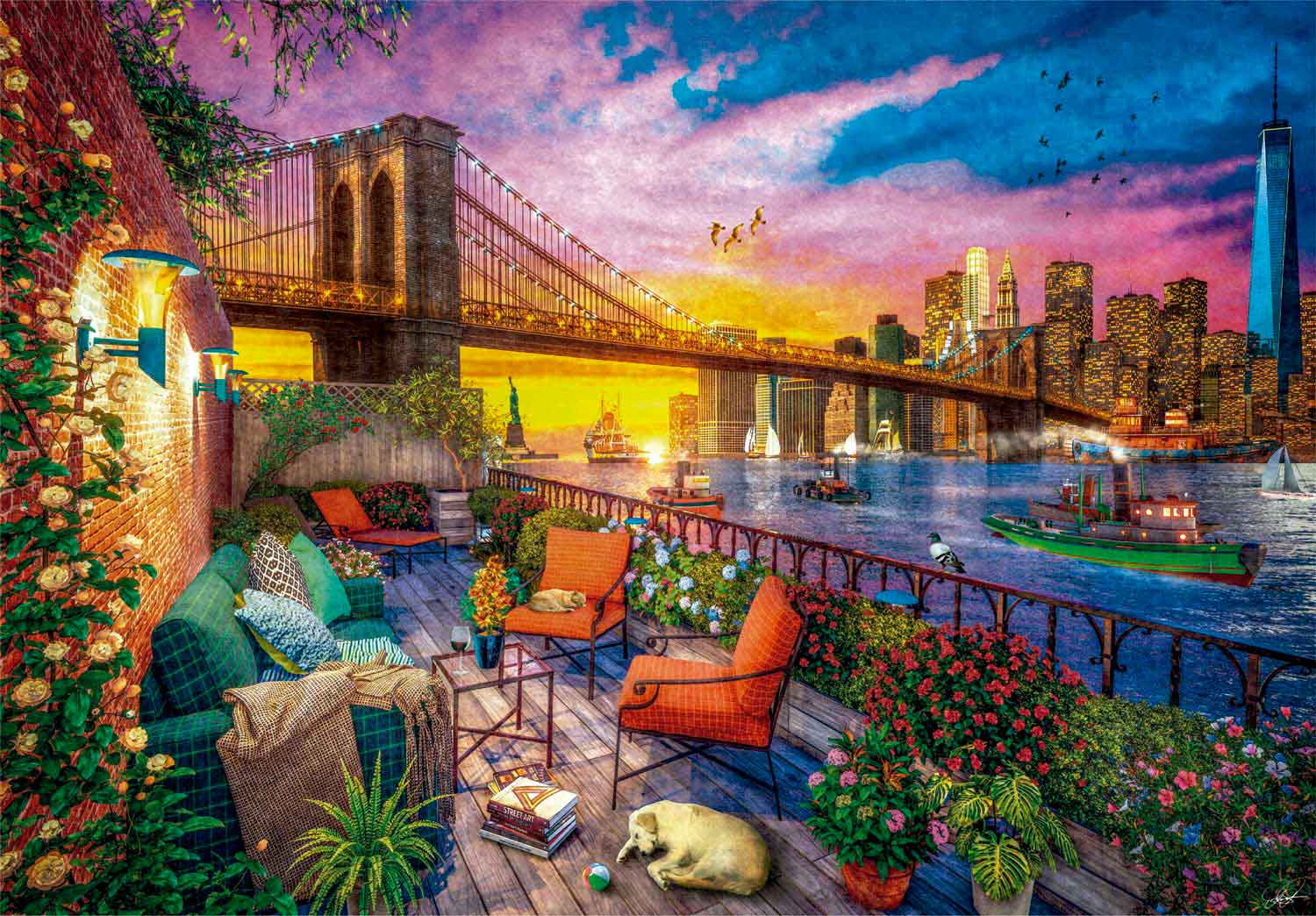 Puzzle Clementoni Atardecer en Balcón de Manhattan de 3000 Pzs