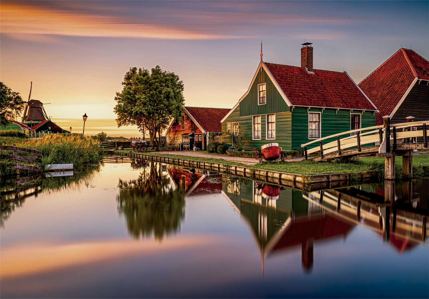 Puzzle Clementoni Casa Verde en Zaanse Schans de 1500 Piezas