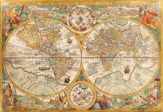 Puzzle Clementoni Mapa Antiguo del Mundo de 2000 Piezas