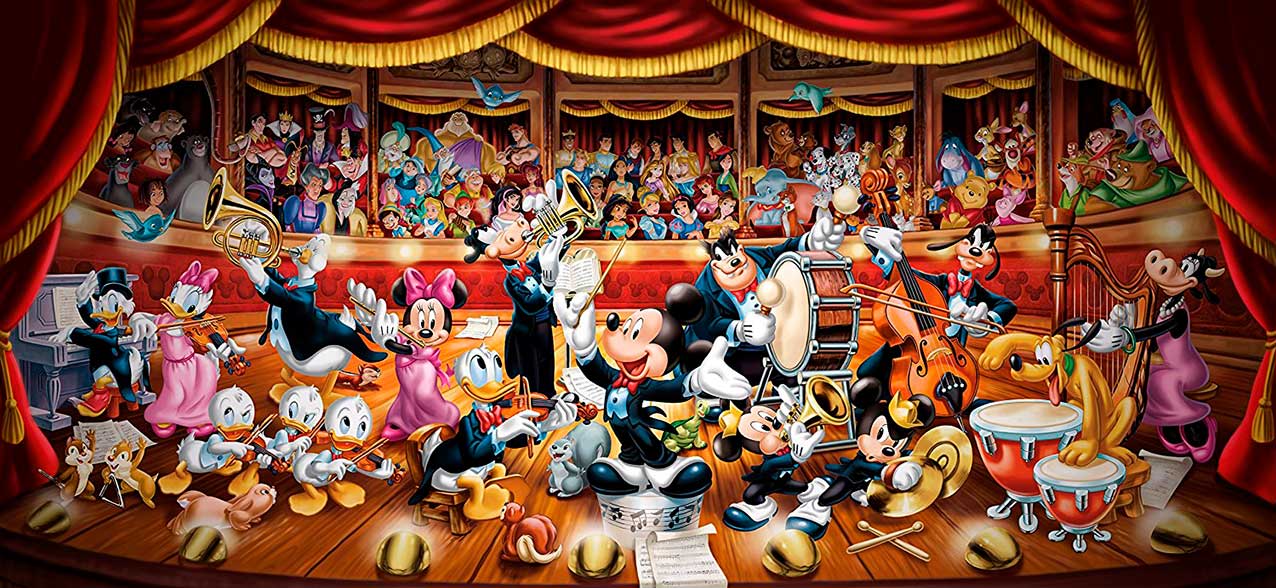 Puzzle 1000 piezas Disney Orquesta Panorama. — La jugueteria online