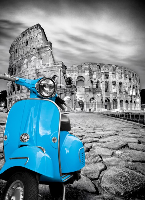 Puzzles Clementoni Platinium Vespa en el Coliseo de Roma 1000