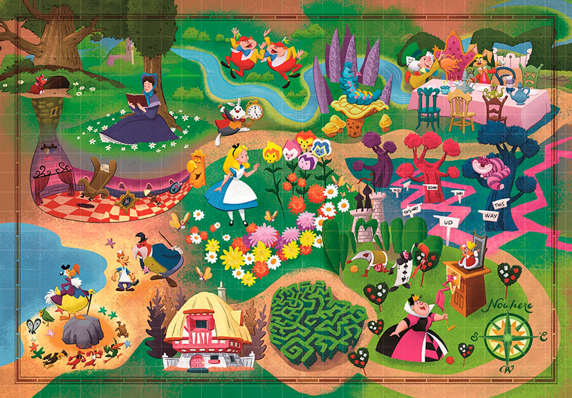Puzzle Clementoni Story Maps Alicia de 1000 Piezas