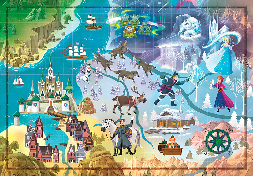 Puzzle Clementoni Story Maps Frozen de 1000 Piezas