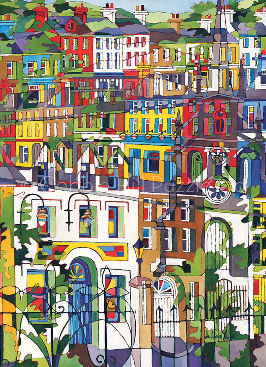 Puzzle Cobble Hill Barrio Colorido de 1000 Piezas