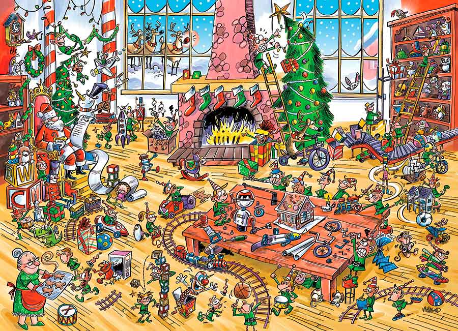 Puzzle Cobble Hill Elfos en el Trabajo de 1000 Piezas