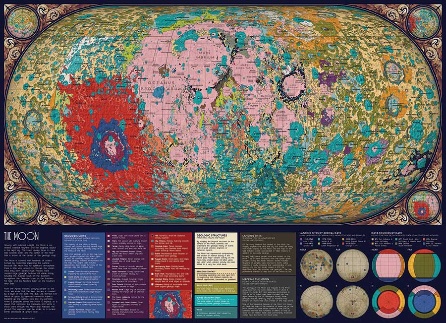 Puzzle Cobble Hill Mapa de La Luna de 1000 Piezas