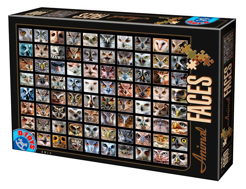 Puzzle D-Toys Caras de Animales, Búhos de 1000 Piezas