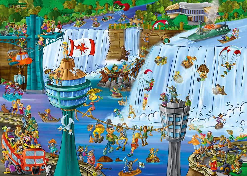 Puzzle D-Toys Cartoon, Cataratas del Niagara de 1000 Piezas