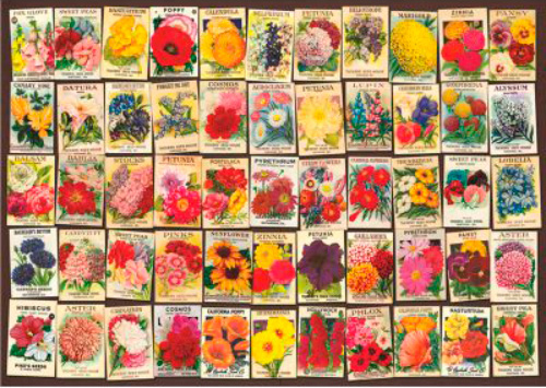 Puzzle D-Toys Collage Vintage, Flores de 1000 Piezas