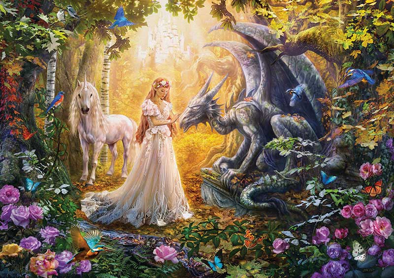 Puzzle Educa Dragón, Princesas y Unicornios de 1500 Piezas