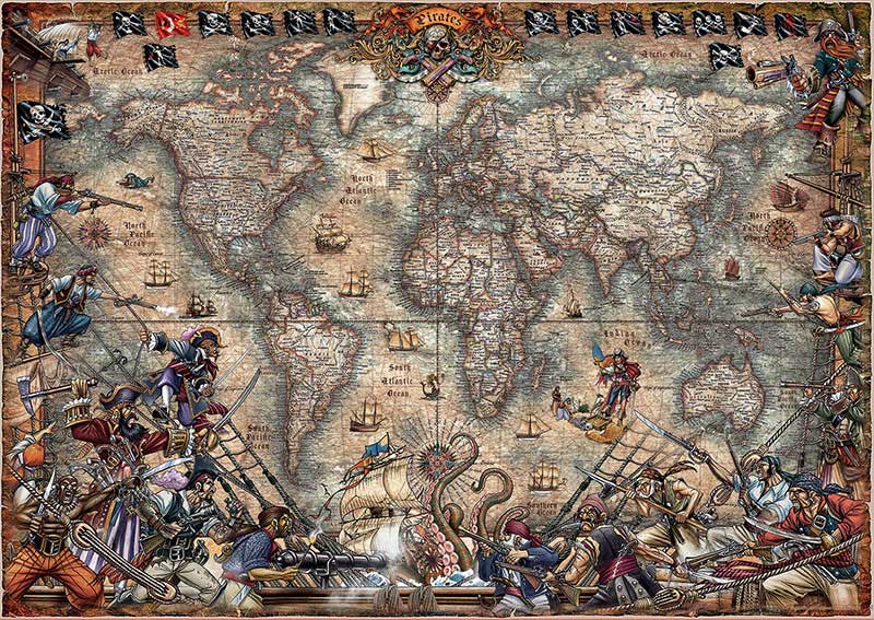 Puzzle Educa Mapa de Piratas de 2000 Piezas