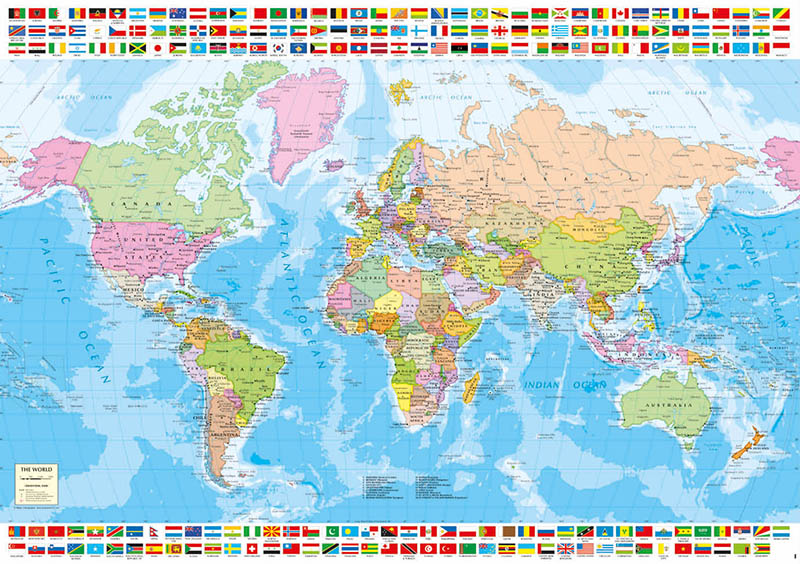 Puzzle Educa Mapamundi Político de 1500 Piezas