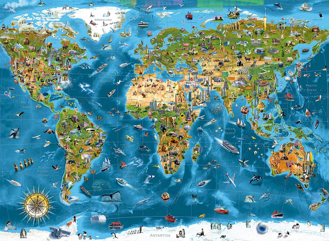 Puzzle Educa Maravillas del Mundo de 1000 Piezas
