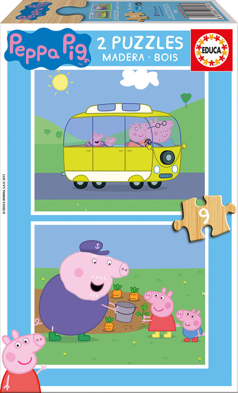 Comprar Puzzle Educa Peppa 2 9 Piezas Madera - educa-17156