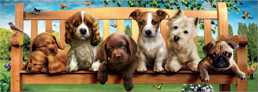 Comprar Puzzle Educa Perritos en el Banco Panorama de 1000 Pzs - Educa-19038