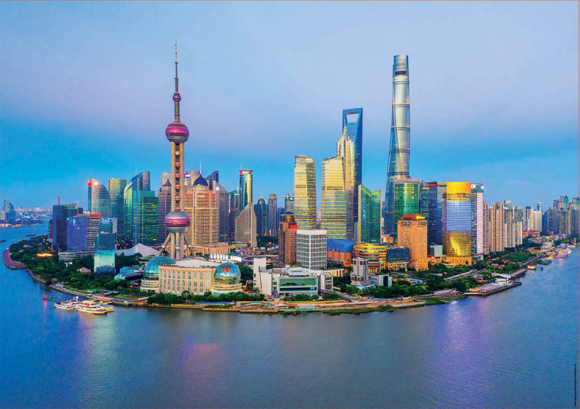 Puzzle Educa Shanghai al Atardecer de 1000 Piezas