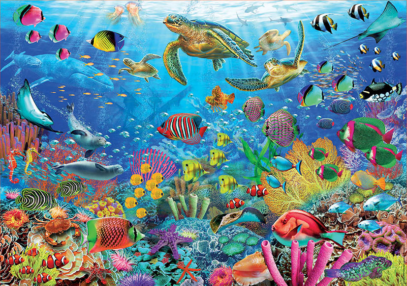 Puzzle Educa Tortugas en el Paraiso de 1000 Piezas