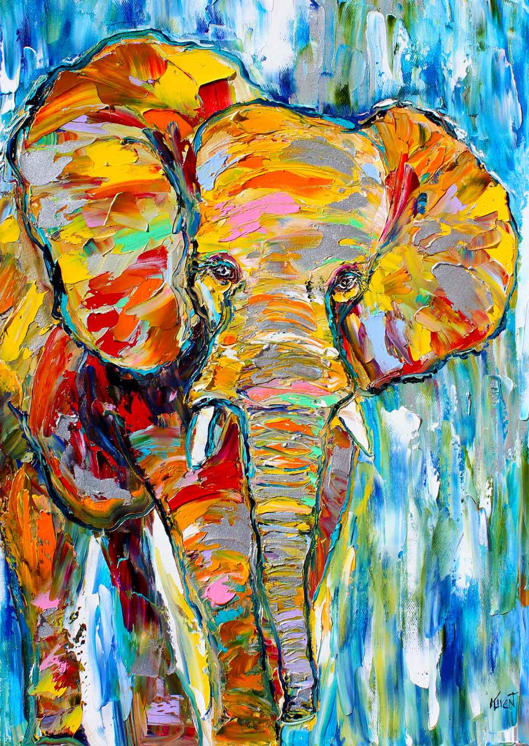 Puzzle Enjoy Elefante Colorido de 1000 Piezas