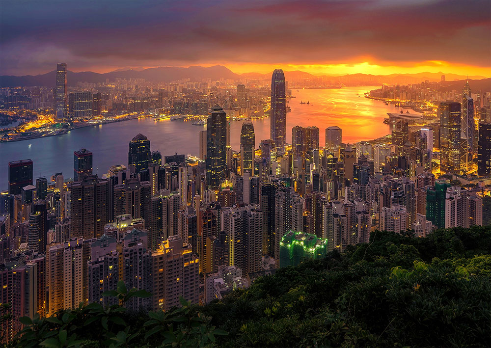 Puzzle Enjoy Hong Kong al Amanecer de 1000 Pzs
