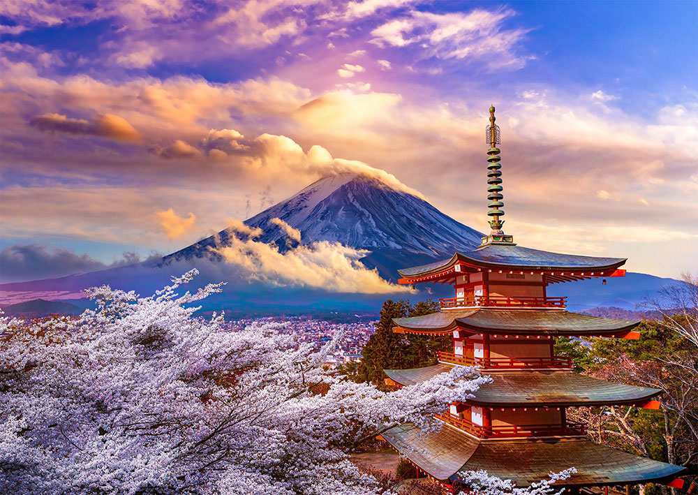 Puzzle Enjoy Montaña Fuji en Primavera, Japón de 1000 Pzs